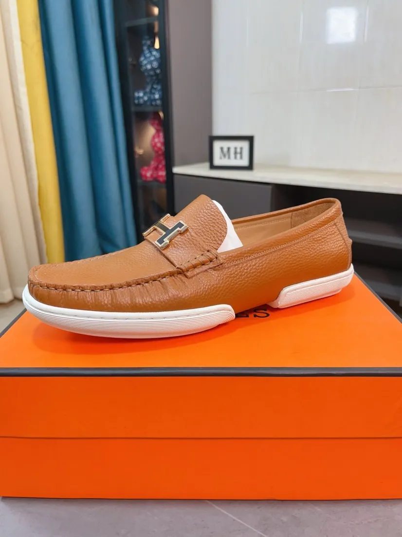 Men's shoes 💰458🌹🌹Niuli "HERMES" Hermès business leather shoes, original factory configuration, original imported cowhide upper + luxury hardware logo + fully imported original customized cowhide lining, sole: rubber wear-resistant outsole, difficult craftsmanship, original factory follow-up goods, 🔍🔍high quality code number: 38-44 45 can be customized